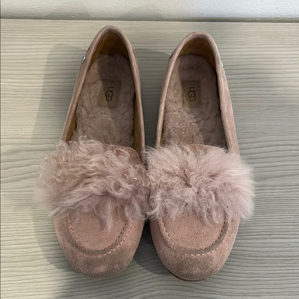 UGG Women's Pink Fluffy Loafers